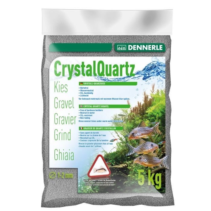 DENNERLE Crystal Quartz Gravel slate grey, 5 kg