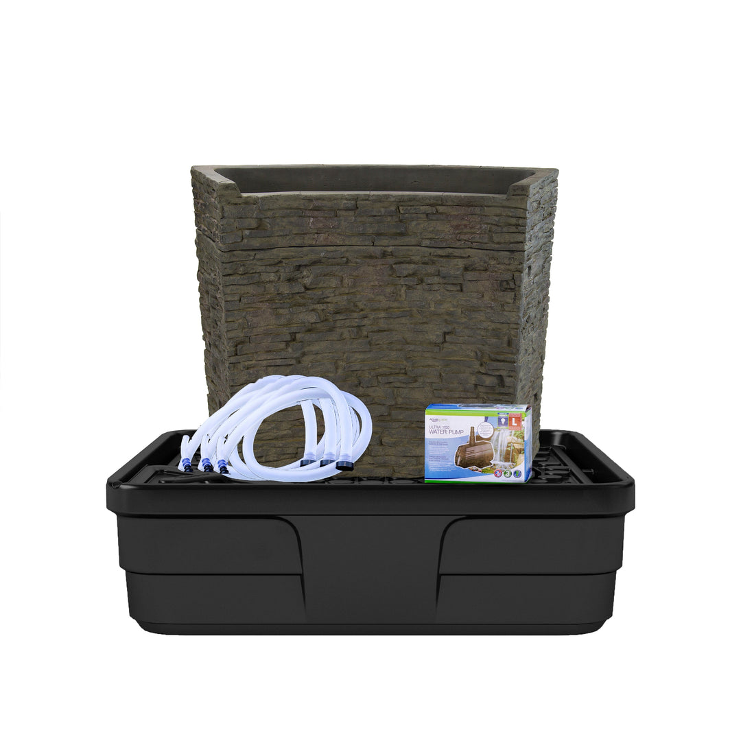 Aquascape Stacked Slate Spillway Wall 32in Landscape Fountain Kit