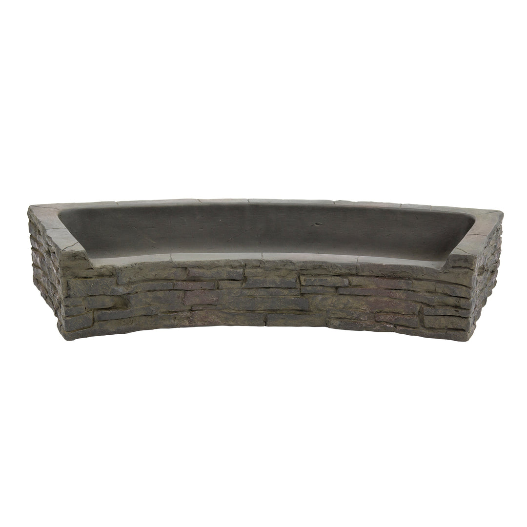 Aquascape Front-Spill Curved Stacked Slate Topperre and Water Basalt Column Torch