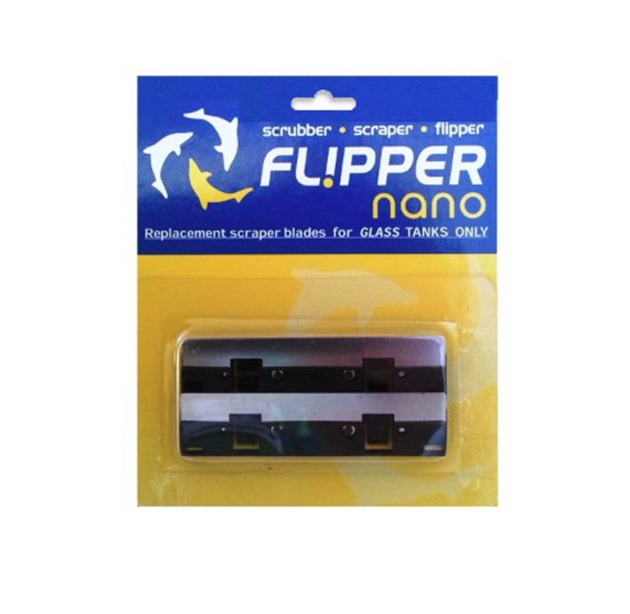 Flipper Cleaner Stainless Steel Replacement Blades for Glass Aquariums Black, 1ea/Nano, 2 pk