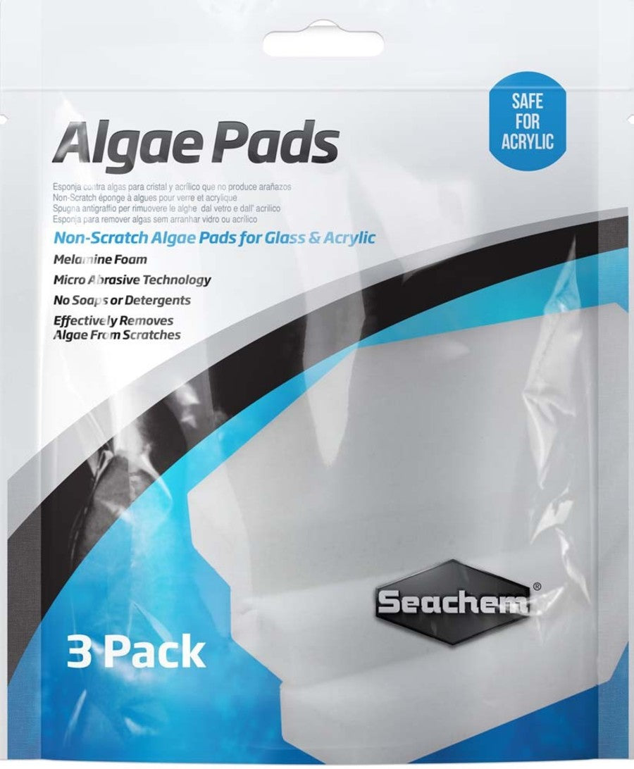 Seachem Laboratories Algae Pad for Glass Acrylic Aquariums White, 1ea/25 mm, 3 pk