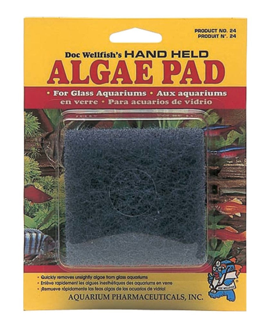 API Doc Wellfish's Hand Held Algae Pad For Glass, 1ea