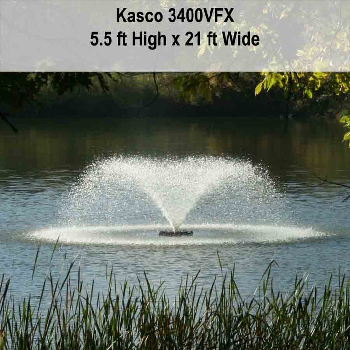 Kasco 3400 VX Fountain, 3/4HP,240V, 1PH, Float, C-85 Control,300' Cord w/3' Quick Disc. Stub Cord