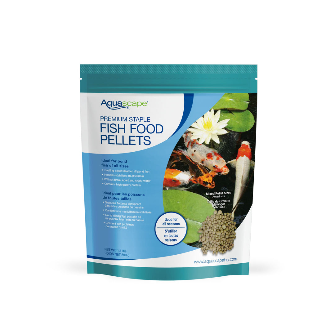 Aquascape Premium Staple Fish Food Pellets - 1lb Mixed