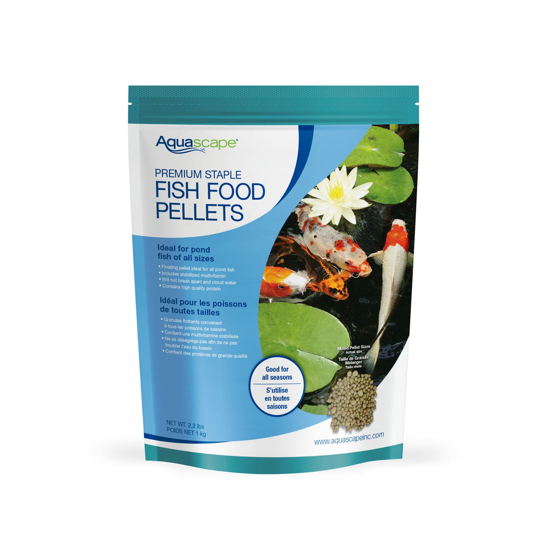 Aquascape Premium Staple Fish Food Pellets - 2lb Mixed
