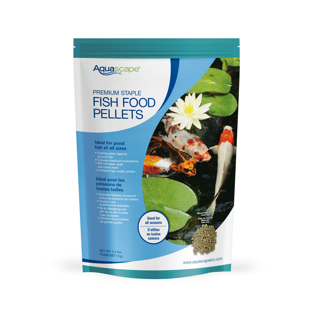 Aquascape Premium Staple Fish Food Pellets - 4lb Mixed